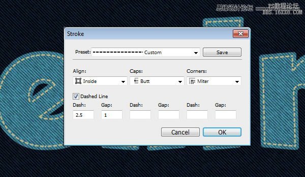 Photoshop制作个性的牛仔布纹艺术字教程,PS教程,16xx8.com教程网