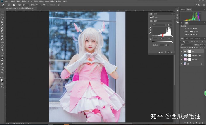 粉色调，用PS把动漫cosplay人像调成嫩粉色