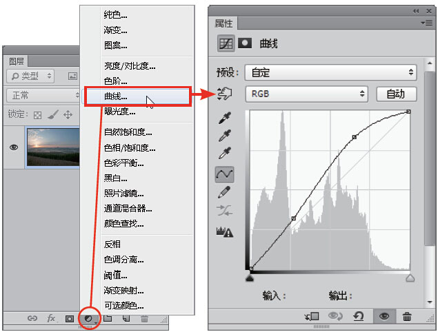 曝光不足，调因为曝光不足拍灰的日出风景照