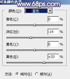 蓝色调，调出带中性色调的黄蓝色照片