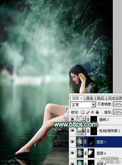 Photoshop调出童话梦幻青色调教程