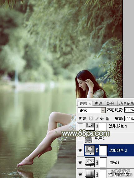 Photoshop调出淡绿色古典风格照片教程