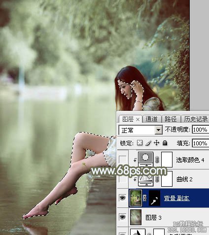 Photoshop调出淡绿色古典风格照片教程