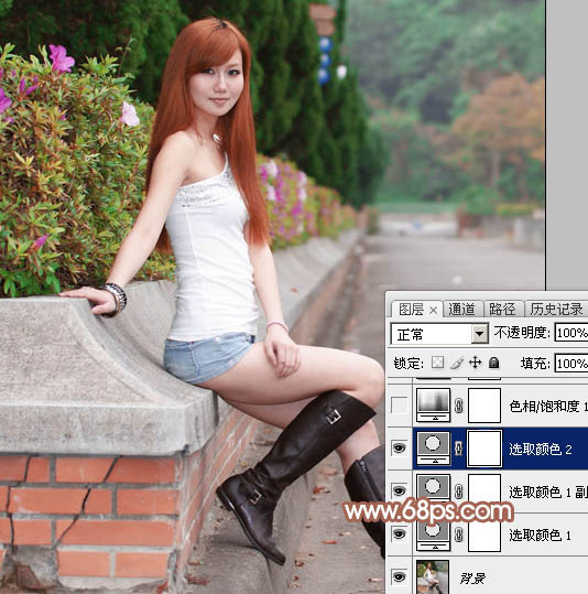 Photoshop调出甜美的粉调红褐色教程