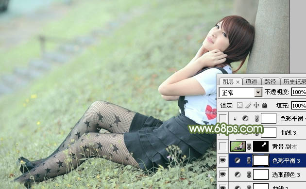 Photoshop调出唯美的韩系淡绿色调色教程