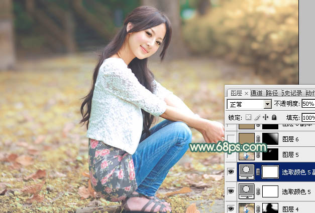 Photoshop给果子美女加上甜美的粉暖色