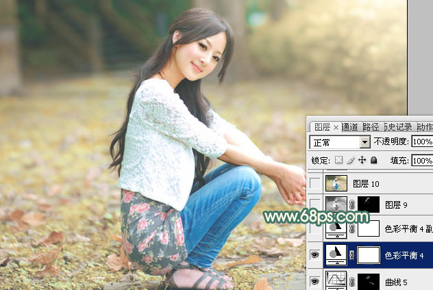 Photoshop给果子美女加上甜美的粉暖色