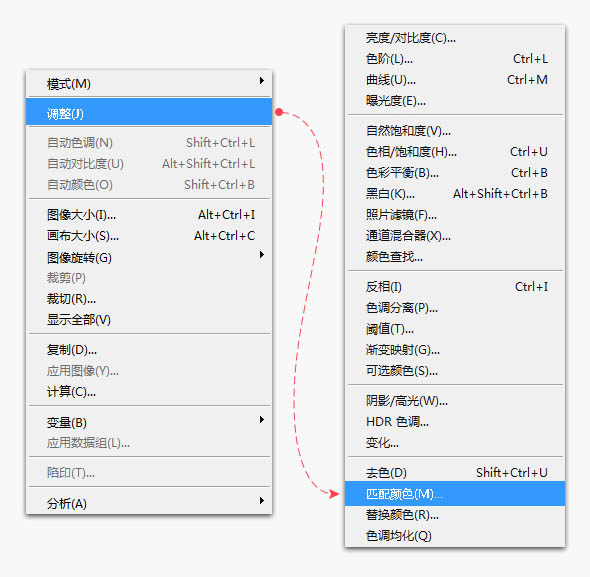 利用匹配颜色及参考图片快速给图片换色