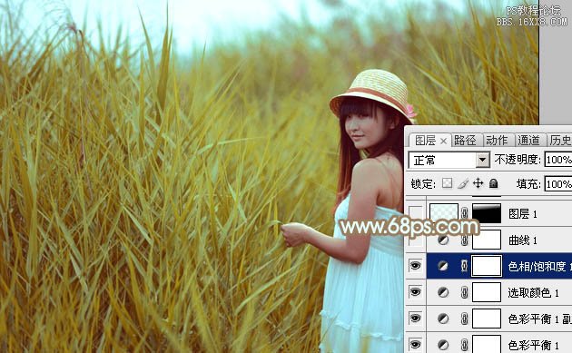 Photoshop打造小清新的韩系淡褐色外景人物图片