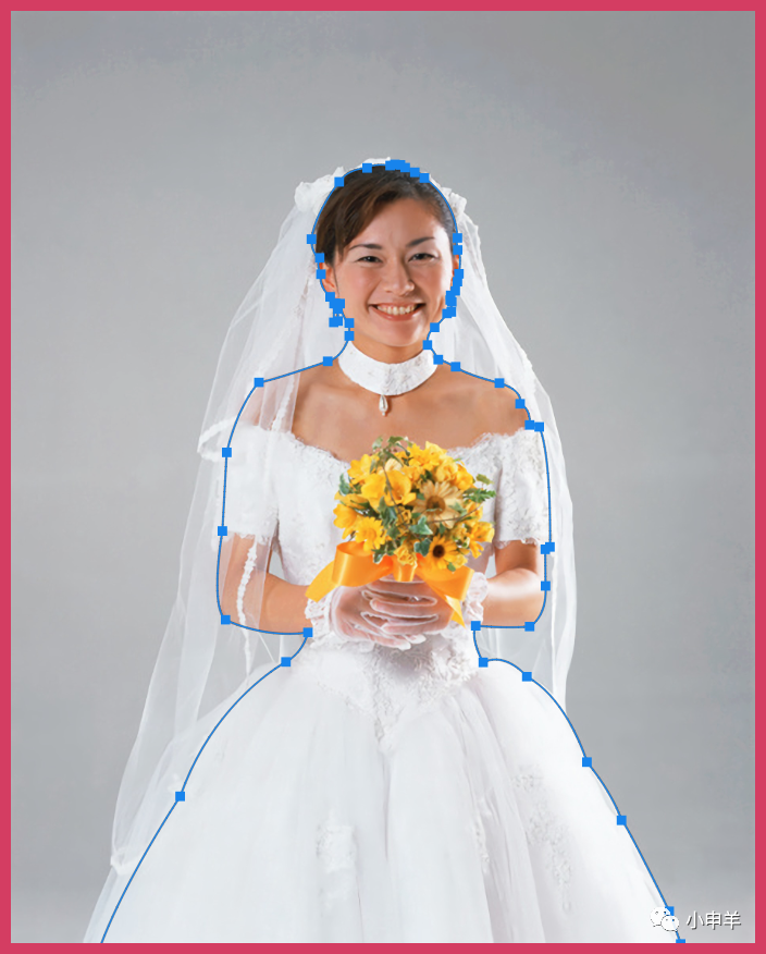 抠婚纱，抠出身着带有透明婚纱的人物照片