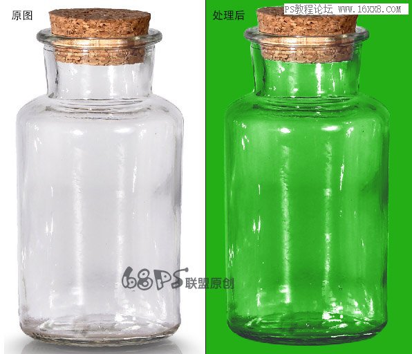 抠玻璃：抠透明的玻璃瓶实例