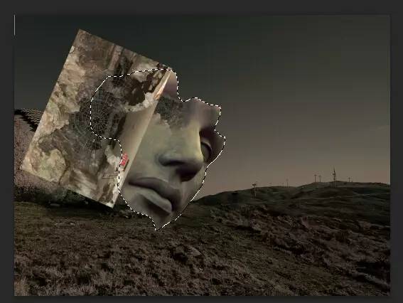 照片合成，通过PS创建一个具有科幻感的巨石人脸场景照片