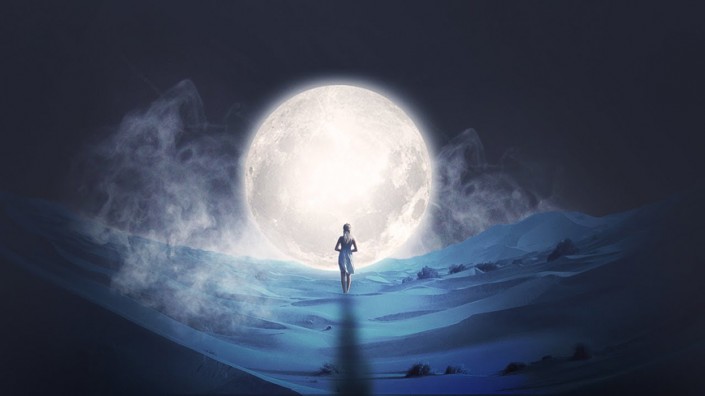 奇幻合成：制作走向月球的女孩的奇幻场景