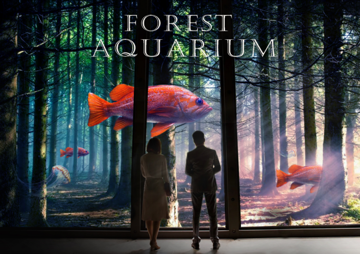 奇幻合成：制作一张超现实的森林里观鱼的场景