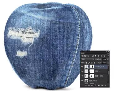 场景合成，通过PS制作一个苹果样式的“牛仔裤”