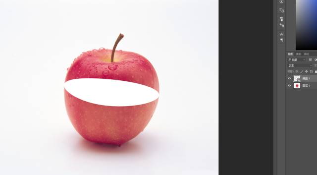 场景合成，通过PS合成一张苹果里面种苹果树的趣味照片