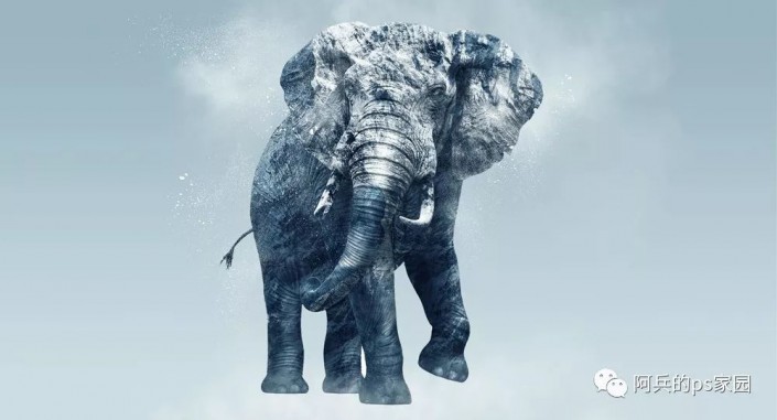 动物恶搞：Photoshop打造雪峰质感大象