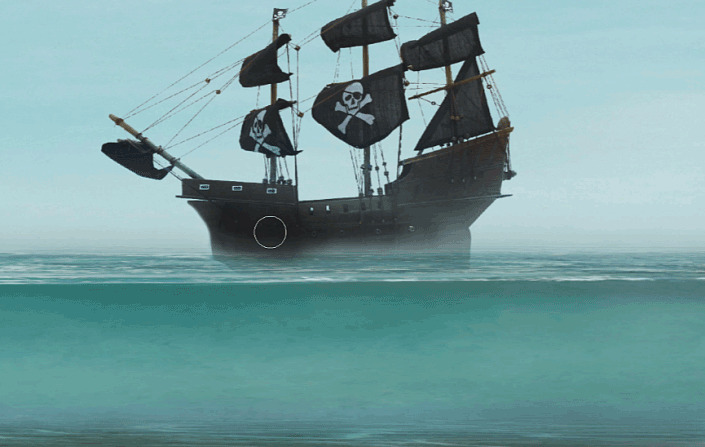 场景合成，用PS合成《加勒比海盗》电影中的海盗船