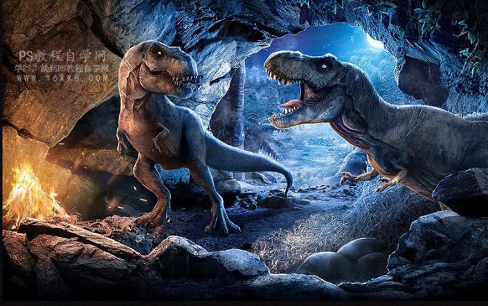 场景合成：用Photoshop合成《侏罗纪公园》的奇幻场景