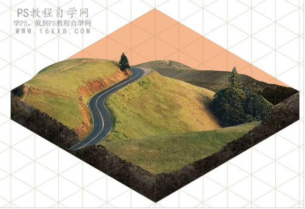 照片合成，用PS和成一幅超现实的3D等距图标风景画