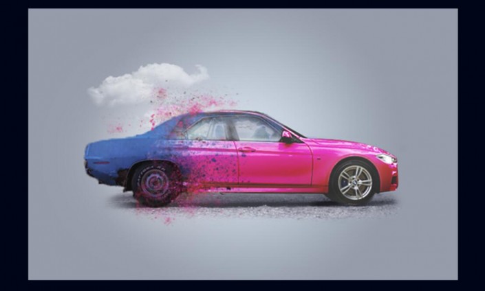 照片合成：用Photoshop合成一个色彩丰富的汽车