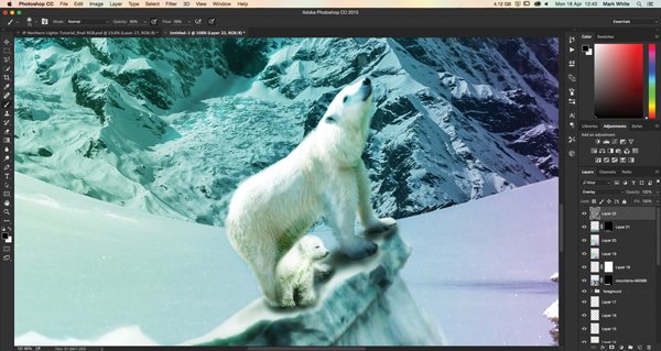 图片合成，用PS做逼真漂亮的北极光彩色效果照片