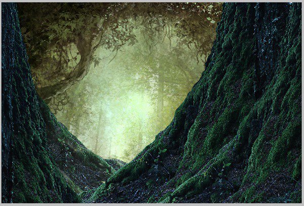 后期合成，用PS合成一个童话森林场景
