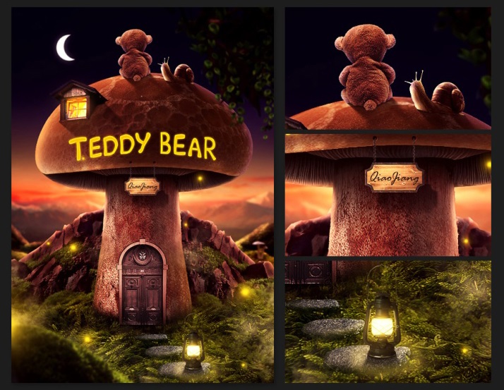 场景合成：教你合成泰迪熊童话场景