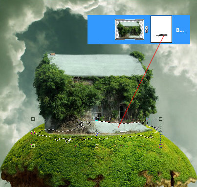 在photoshop中合成飘浮于空中的树屋场景教程