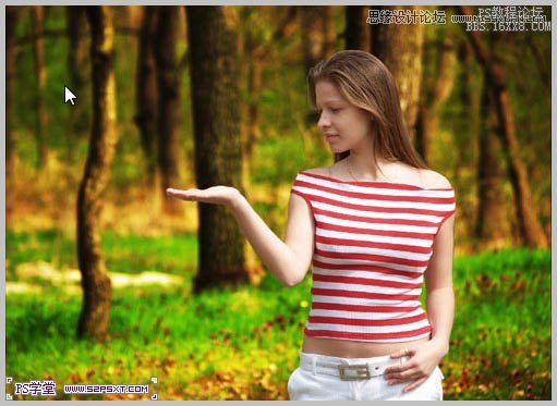 Photoshop合成在和蝴蝶交流的美女仙子,PS教程,16xx8.com教程网