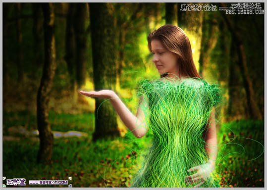 Photoshop合成在和蝴蝶交流的美女仙子,PS教程,16xx8.com教程网