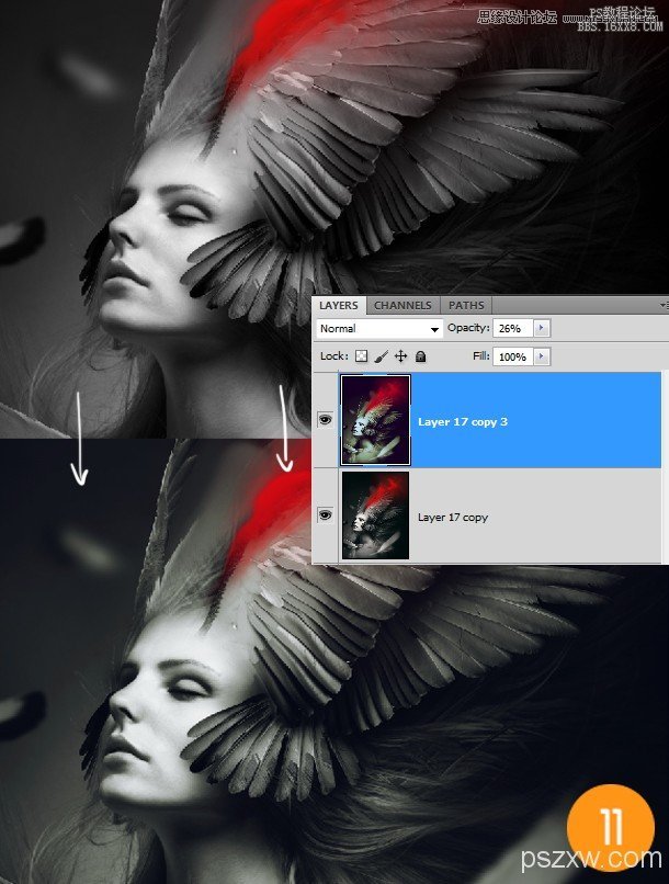 Photoshop合成创意风格的梦幻天使,PS教程,16xx8.com教程网