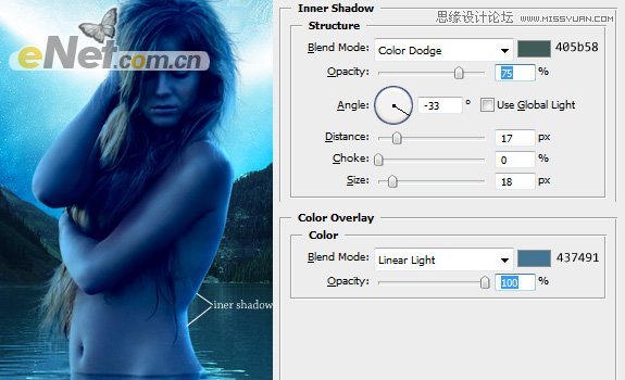 Photoshop合成蓝色风格的美女湖光夜浴场景,PS教程,16xx8.com教程网