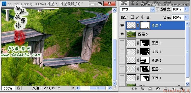 Photoshop合成坍塌的高速公路,PS教程,16xx8.com教程网