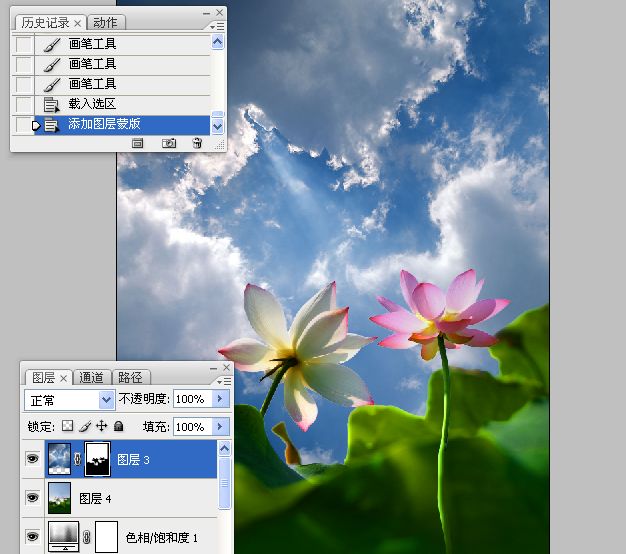 Photoshop合成色彩艳丽的荷花图,PS教程,16xx8.com教程网