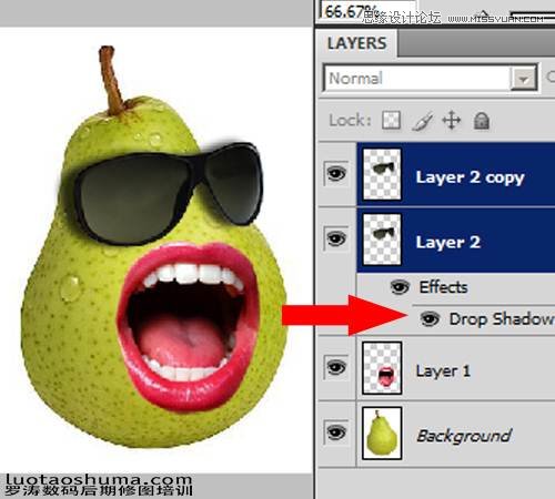 Photoshop创意合成长着大嘴巴的鸭梨,PS教程,16xx8.com教程网