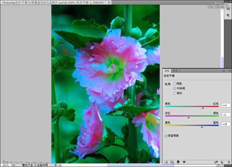 Photoshop给严重偏色的花朵照片较色,PS教程,16xx8.com教程网