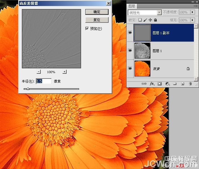 Photoshop美化教程:10秒找回花朵颜色层次和锐度_中国教程网
