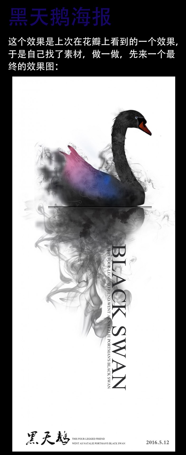 动物海报：设计黑天鹅主题海报