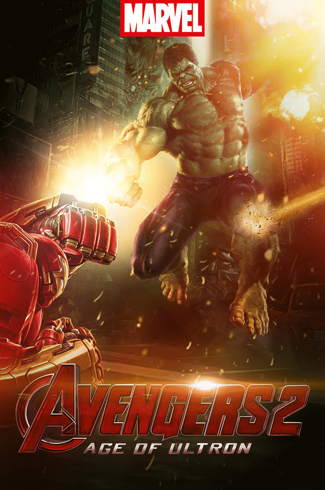 电影海报：合成复仇者联盟绿巨人和钢铁侠主题海报