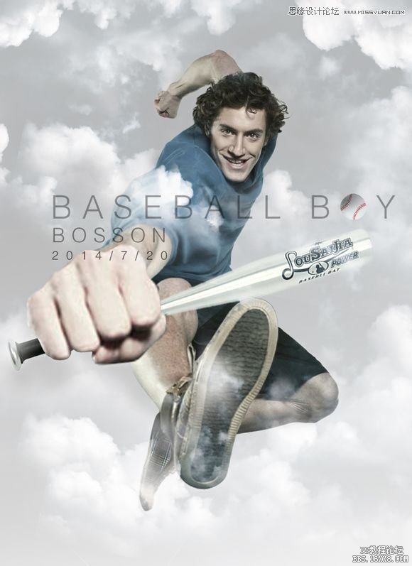 Photoshop cs6设计棒球主题海报教程