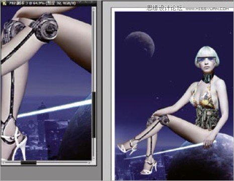 Photoshop合成科幻美女机械人海报教程,PS教程,16xx8.com教程网