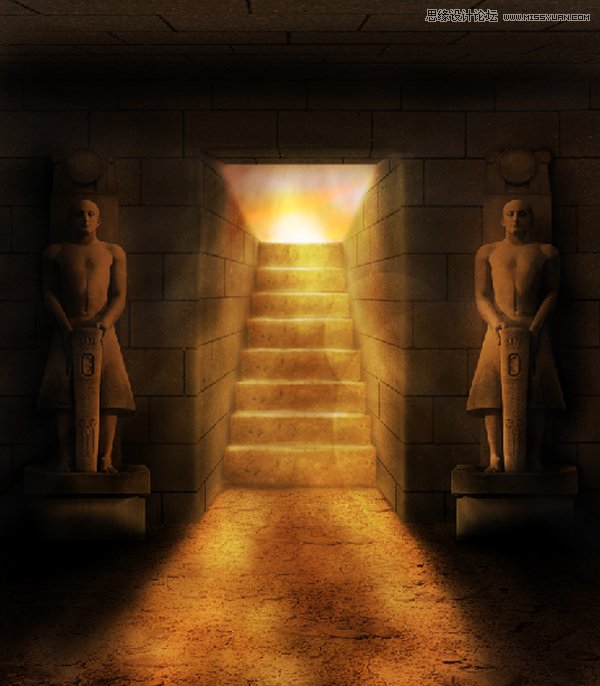 Photoshop设计恐怖气氛的古埃及墓穴,PS教程,16xx8.com教程网