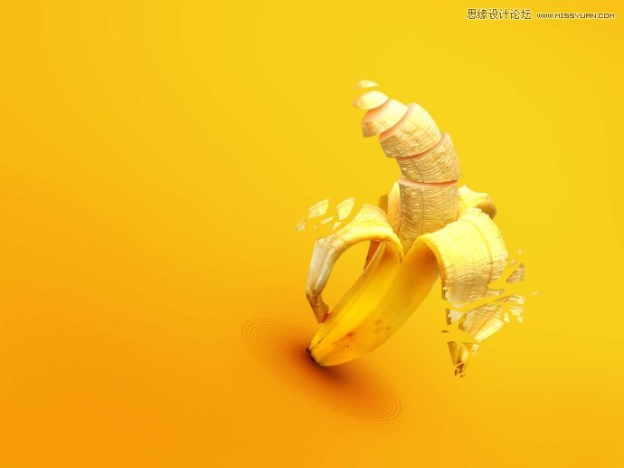 Photoshop设计黄色风格的香蕉桌面壁纸,PS教程,16xx8.com教程网