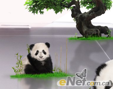 Photoshop设计手绘板上面走动的熊猫场景,PS教程,16xx8.com教程网