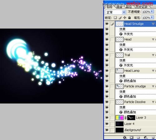Photoshop制作漂亮彩色粒子特效教程,PS教程,16xx8.com教程网