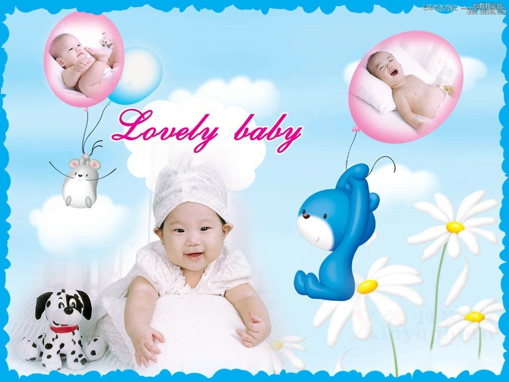 Photoshop设计充满童趣的宝宝模板