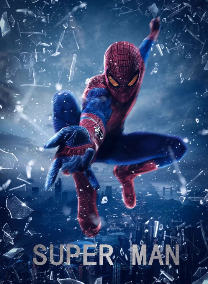 海报设计：合成漫威超级英雄蜘蛛侠海报