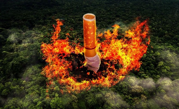 禁烟海报，制作一款以烟草味主题的公益禁烟海报