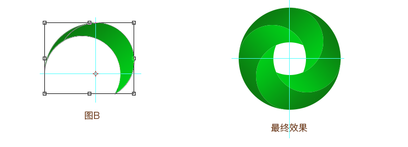 LOGO教程，曲面四分环的画法